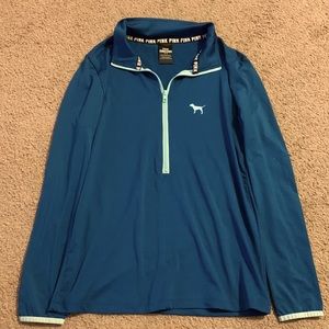 PINK teal athletic 1/2 zip